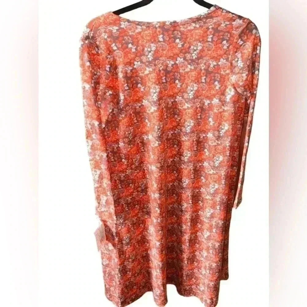 Lularoe XS orange floral Sarah long sweater‎ cardigan. NWT. Beautiful print!